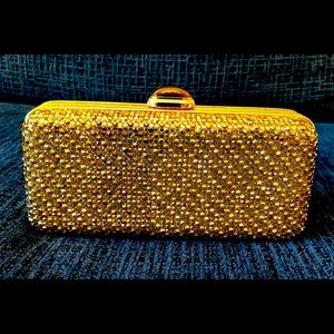 Judith Lieber Gold Handbag w/ strap + accessories